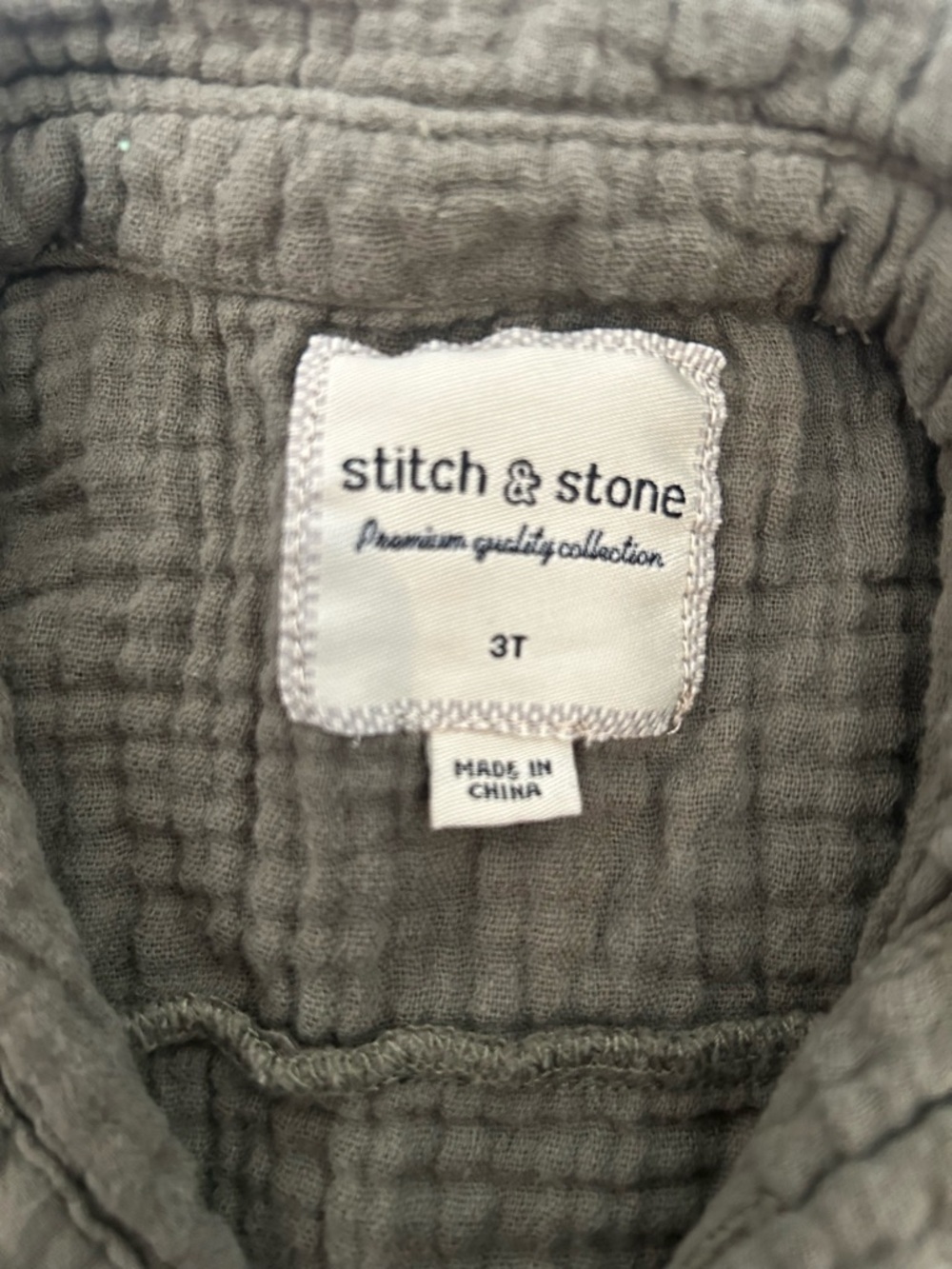 Stitch & Stone Olive Gauze Two-Piece Set 100% cotton - Picture 2 of 5
